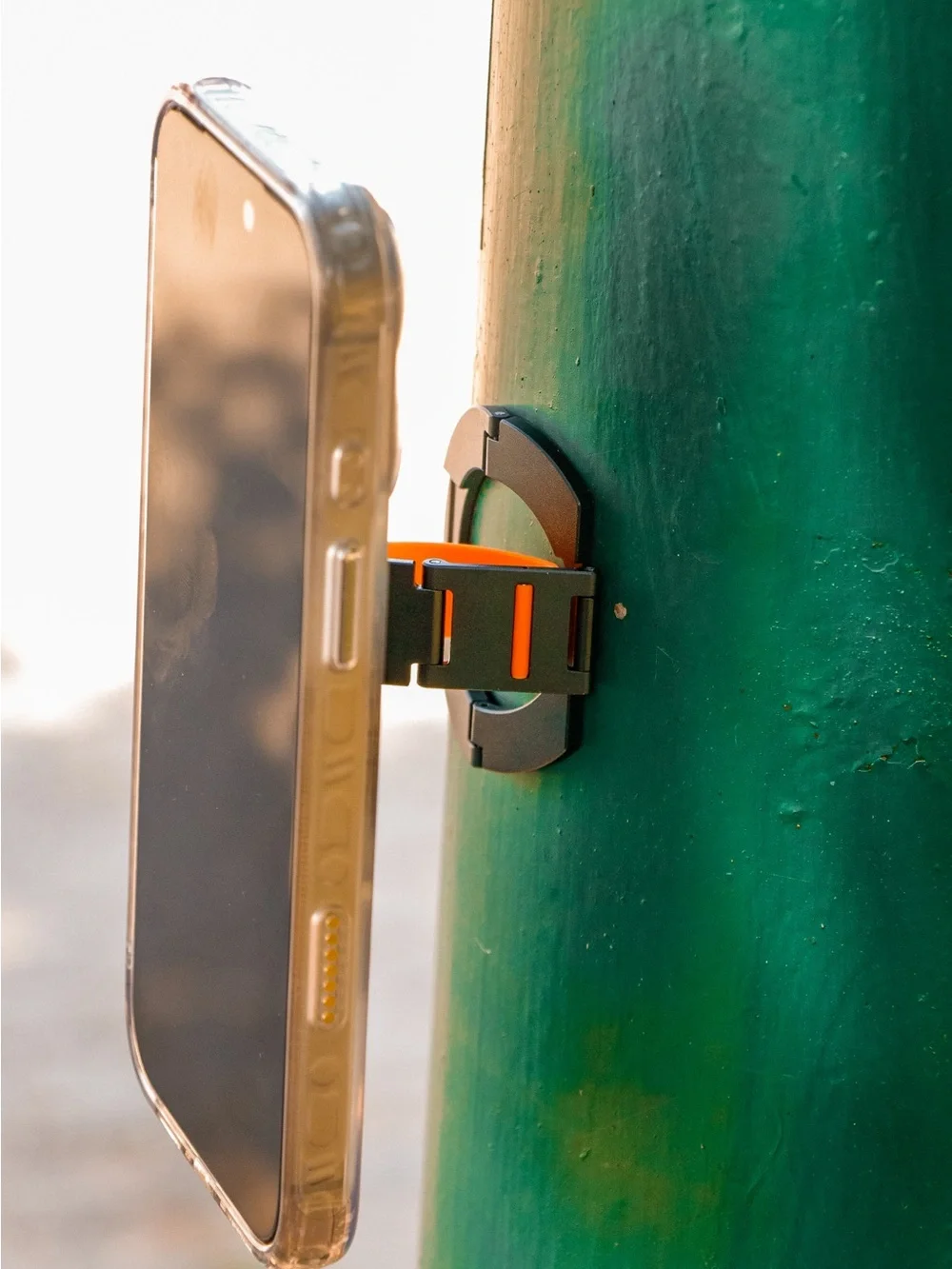 magnetic ring Black and Orange Wearable Stand Holder - Unbranded
